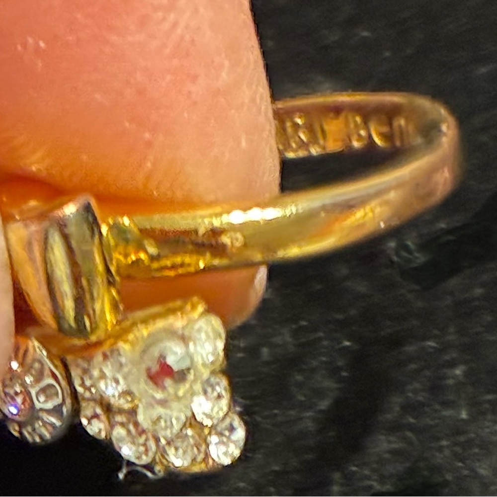 Henri Bendel Gold Bow Ring with Crystal Accents - Picture 8 of 8